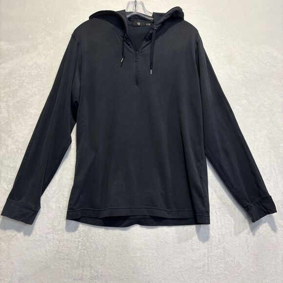 Uniqlo x Jil Sander +J Men's Size XL Navy Blue 1/4 Zip Hooded Pullover Stretch - Picture 1 of 15